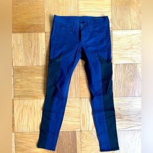 Rag & Bone Grand Prix paneled leggings/skinny jeans w/ leather trim size 2 Moto